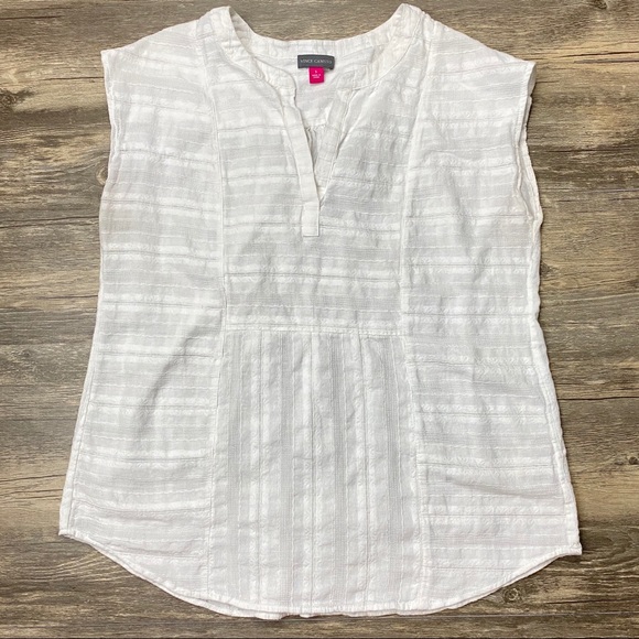 •Vince Camino white textured blouse• Size S - Picture 2 of 9
